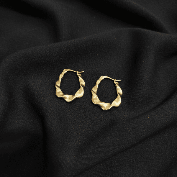 Wave Gold Hoops