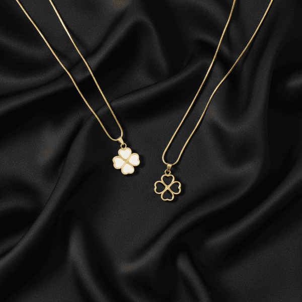 Dual Tone Clover Necklace